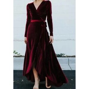 Baltic Born Burgundy Velvet Maxi Dress